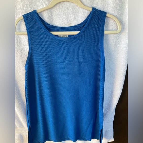 Chico’s Apparel Pebblestitch Sleeveless Knit Brilliant; NWT; M/8 - Picture 2 of 13